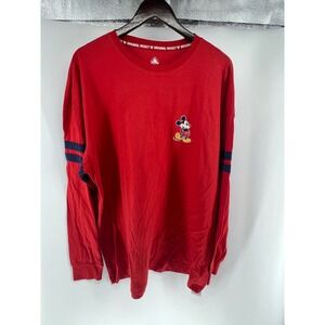 Disney Parks Original Mickey Mouse Red Long Sleeve Spirit Jersey Shirt Mens XL